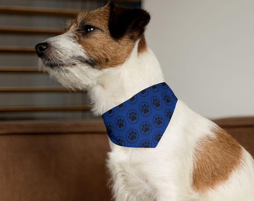 Good Dog Co. Paw Print Pet Bandana for Everyday Wear | Dark Blue