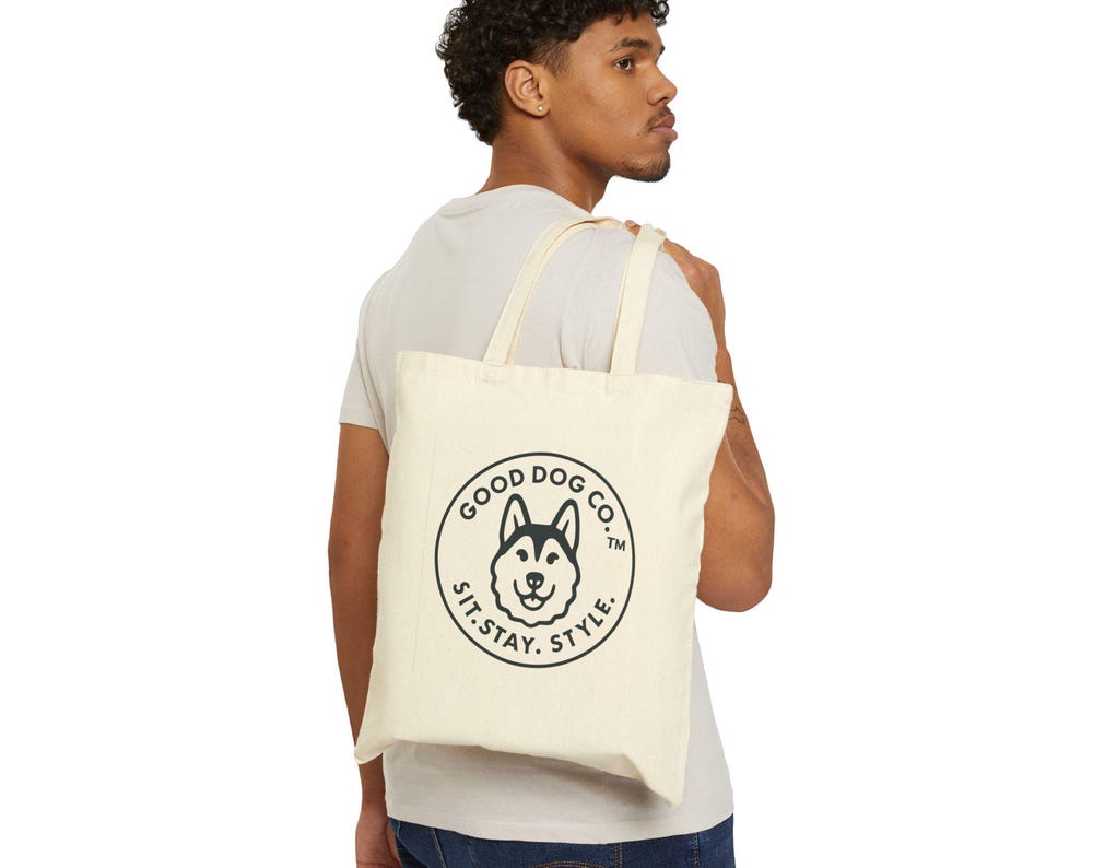 Good Dog Co. Stylish Reusable Cotton Canvas Tote Bag | Husky